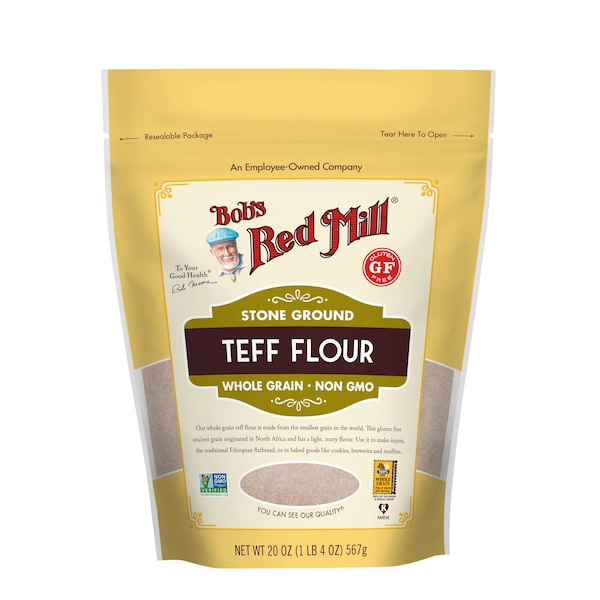 Bob's Red Mill Whole Grain Teff Flour 20 oz. Resealable Pouches, PK4